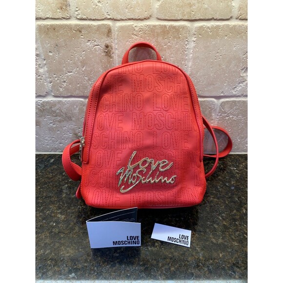 Love Moschino Handbags - Love Moschino Vegan Red Mini Backpack NWOT